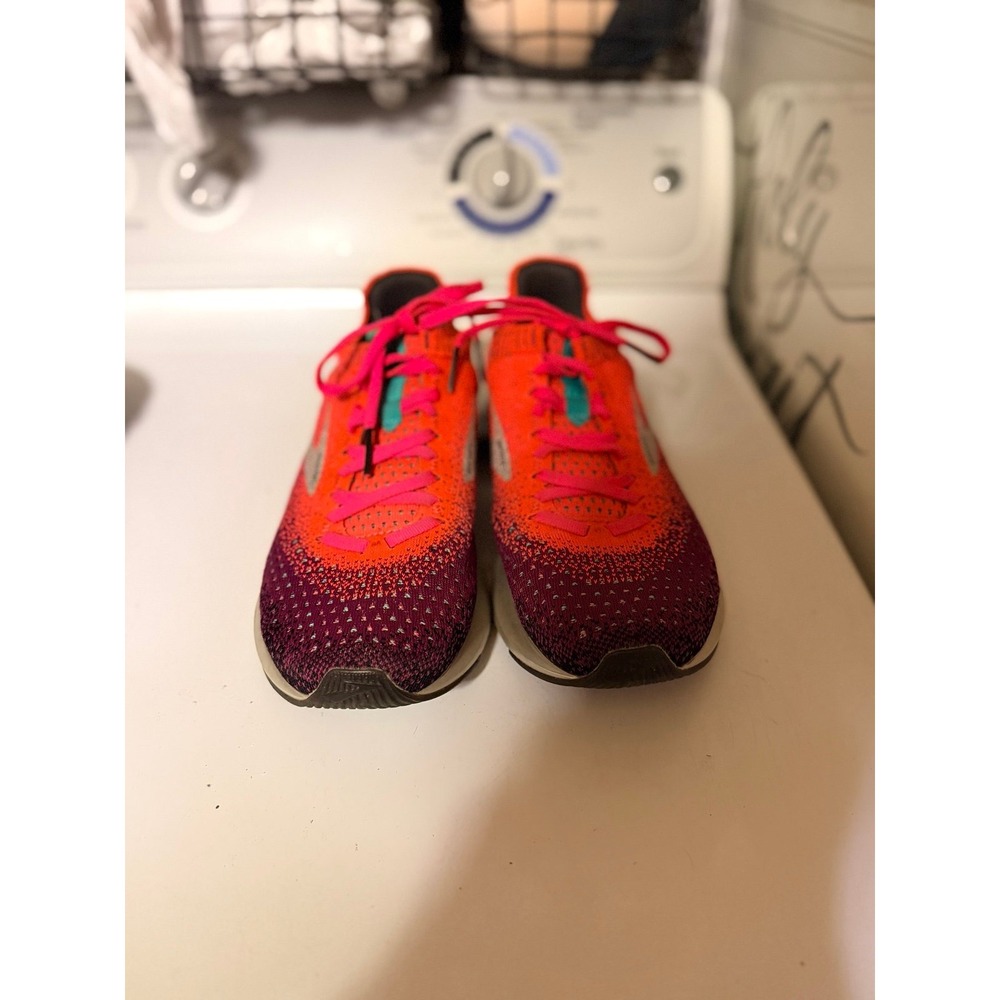 Brooks Levitate Knit Women 8.5 Pink Orange Purple Good DNA AMP Running Shoes